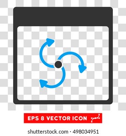 Vector Cyclone Calendar Page EPS vector pictograph. Illustration style is flat iconic bicolor blue and gray symbol on a transparent background.