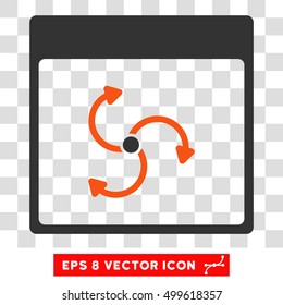 Vector Cyclone Calendar Page EPS vector pictograph. Illustration style is flat iconic bicolor orange and gray symbol on a transparent background.