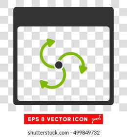 Vector Cyclone Calendar Page EPS vector pictograph. Illustration style is flat iconic bicolor eco green and gray symbol on a transparent background.