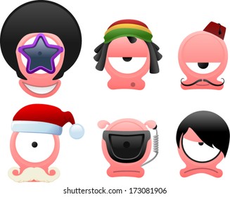 vector cyclops characters set 1 - Separate layers for easy editing