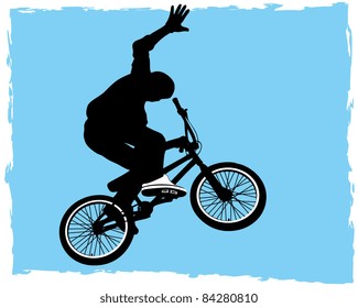 Vector cyclyst on the blue background