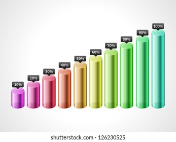 Vector cylinder bar colorful graph
