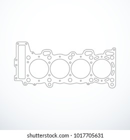 Vector Cylinder Head Gasket Isolated