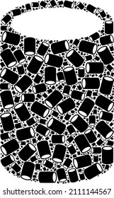 Vector cylinder icon composition. Cylinder composition is made of repeating self cylinder items. Recursion collage of cylinder icon.