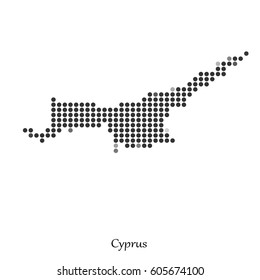 Vector Cyprus map mosaic of dots