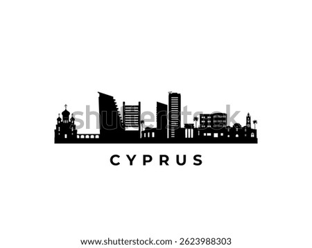 Vector Cyprus skyline. Travel Cyprus famous landmarks. Business and tourism concept for presentation, banner, web site.