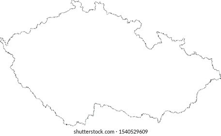 Vector Czech dotted blank map