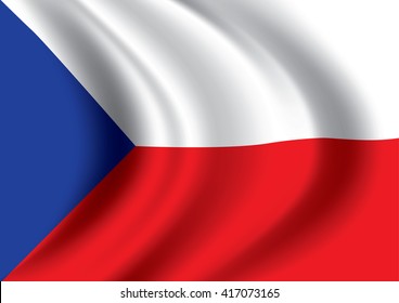 Vector Czech Republic flag blowing in the wind.