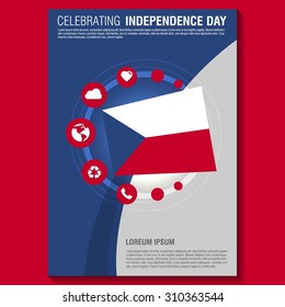 Vector Czech Republic Independence Day Flyer template. Creative Brochure Title Page. National Day Leaflet design element. vector illustration