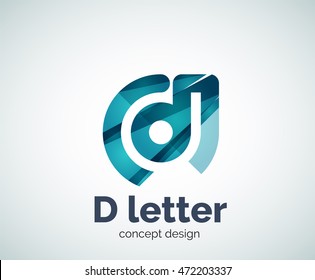 Vector D letter concept logo template, abstract business icon