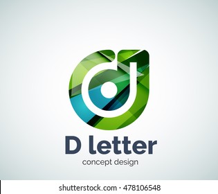 Vector D letter concept logo template, abstract business icon