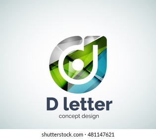 Vector D letter concept logo template, abstract business icon