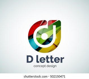 Vector D letter concept logo template, abstract business icon
