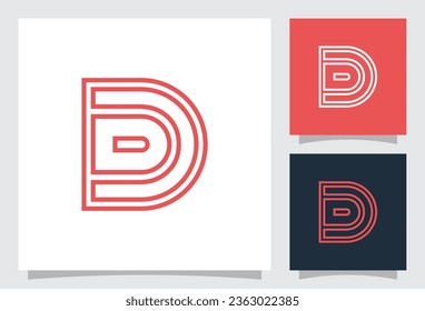 Vektor-D-Brief-Logo mit minimalistischem Linienstil