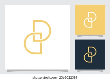 vector d letter logo with minimalist line style