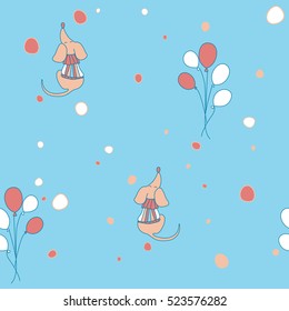 Vector dachshund dog and flying balloons seamless pattern. Print for fabric, wrapping paper or wallpaper. Celebration birthday pattern.
Vector dogs pattern.