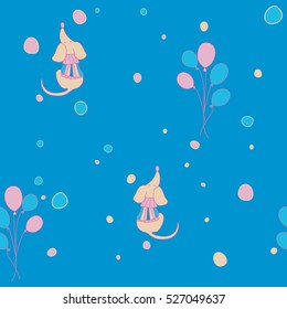 Vector dachshund dog and flying balloons seamless pattern. Print for fabric, wrapping paper or wallpaper. Celebration birthday pattern.
Vector dogs pattern.