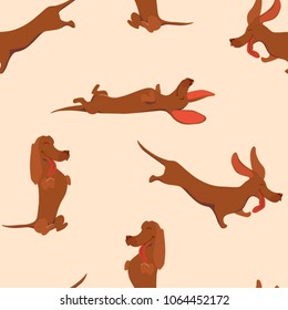 Vector Dachshund. Seamless.