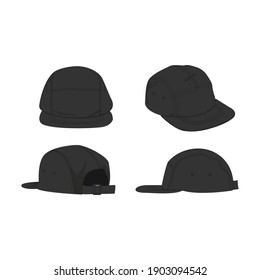 Vector Dad Hat Black V2 Streetwear Fashion Ilustration Design Commercial Use