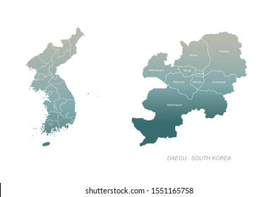 vector of daegu in korea map.