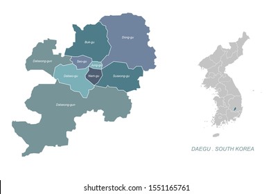 vector of daegu in korea map.