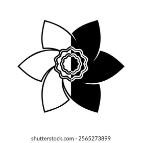 vector daffodil - narcissus flower isolated on white background