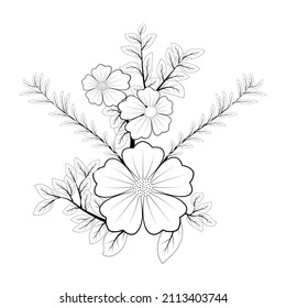 vector dahlia garden flowers bouquet coloring book illustration