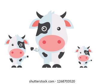 Vector dairy cow or dairy cattle on a white background