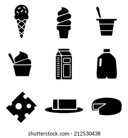 Vector Dairy Icons Set