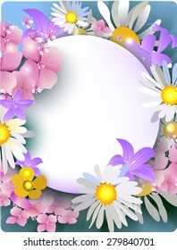 vector daisies, buttercups, bluebells, hydrangea bouquet of summer flowers for greeting cards, banners, greeting cards, wedding invitations, brochures, business cards, flyers