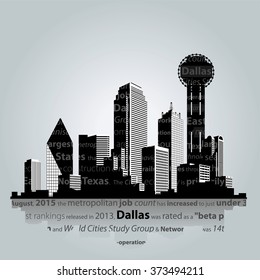 Vector. Dallas City Silhouette.