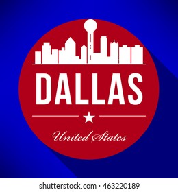 Vector Dallas City Skyline Design