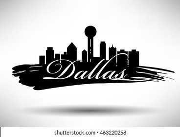 Vector Dallas City Skyline Design