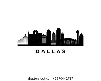 Skyline von Vector Dallas. Reisen Sie Dallas berühmte Wahrzeichen. Business und Tourismus Konzept für Präsentation, Banner, Web-Site.