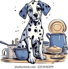 Vector dalmatian dog graphic t-shirt, Tshirt design