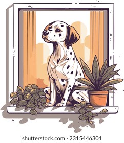 Vector dalmatian dog graphic t-shirt, Tshirt design