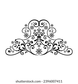 Vector damask central element isolated vector damask illustration.