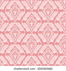 Vector damask classic light foliage seamless pattern background.