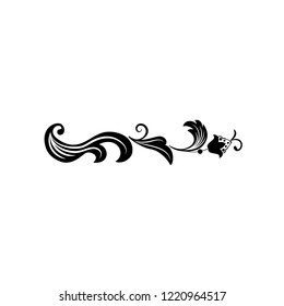 Vector damask element. Isolated damask central illistration. Classical luxury old fashioned damask ornament, royal victorian texture for wallpapers, textile, wrapping