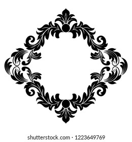 Vector damask element. Isolated damask central illistration. Classical luxury old fashioned damask ornament, royal victorian texture for wallpapers, textile, wrapping