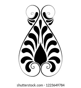 Vector damask element. Isolated damask central illistration. Classical luxury old fashioned damask ornament, royal victorian texture for wallpapers, textile, wrapping