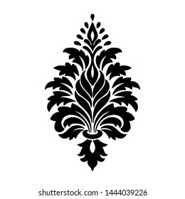 Vector damask element. Isolated damask central illistration. Classical luxury old fashioned damask ornament, royal victorian texture for wallpapers, textile, wrapping