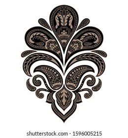 Vector damask element. Isolated damask central illistration. Classical luxury old fashioned damask ornament, royal victorian texture for wallpapers, textile, wrapping