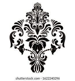 Vector damask element. Isolated damask central illistration. Classical luxury old fashioned damask ornament, royal victorian texture for wallpapers, textile, wrapping
