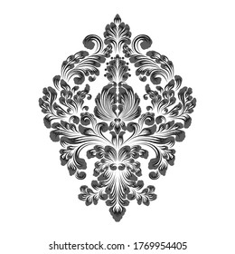 Vector damask element. Isolated damask central illistration. Classical luxury old fashioned damask ornament, royal victorian texture for wallpapers, textile, wrapping