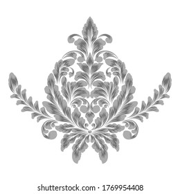 Vector damask element. Isolated damask central illistration. Classical luxury old fashioned damask ornament, royal victorian texture for wallpapers, textile, wrapping