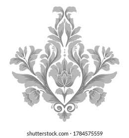 Vector damask element. Isolated damask central illistration. Classical luxury old fashioned damask ornament, royal victorian texture for wallpapers, textile, wrapping