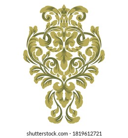 Vector damask element. Isolated damask central illistration. Classical luxury old fashioned damask ornament, royal victorian texture for wallpapers, textile, wrapping