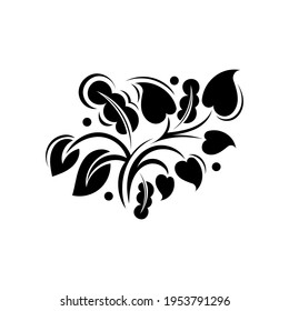 Vector damask element. Isolated damask central illistration.