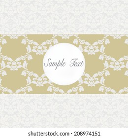 Vector damask invitation card,lace background 